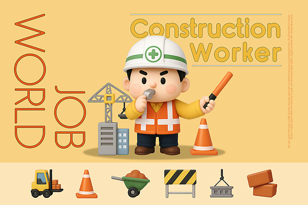 PSD 편집이미지 캐릭터 건축 어린이 경고 안전 장비 도구 헬멧 만화 기중기 작업자 이미지편집 사람 중장비 보호장비 파일형식