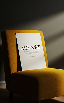 PSD 템플릿 디자인 의자 조명 그림자 인테리어 모형 시각디자인 인쇄물 창의성 목업 이미지템플릿 가구 파일형식