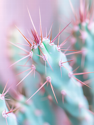 JPG 식물 편집이미지 분홍색 백그라운드 자연 생명 선인장 파란색 카메라 가시 식물원 조화 뷰티풀 디테일 편집실사 AI포토 AI콘텐츠 컬러 전자제품 CG 생태계 파일형식