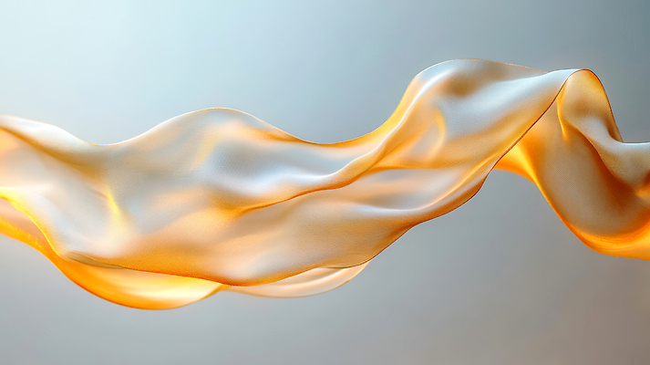 JPG 편집이미지 디자인 예술 컬러 형상 공중 빛 주황색 흐름 실크 천 질감 부드러움 기하학 뷰티풀 편집실사 AI포토 AI콘텐츠 컨셉 무늬 직물 감각 CG 파일형식