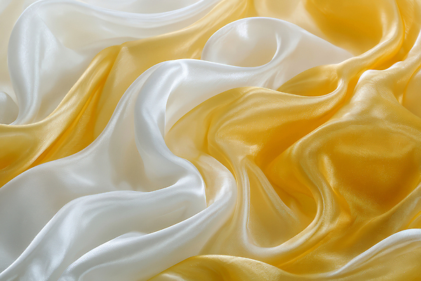 JPG 편집이미지 디자인 노란색 흰색 주름 실크 천 질감 부드러움 섬유 조화 패브릭 편집실사 AI포토 AI콘텐츠 컬러 직물 감각 CG 파일형식