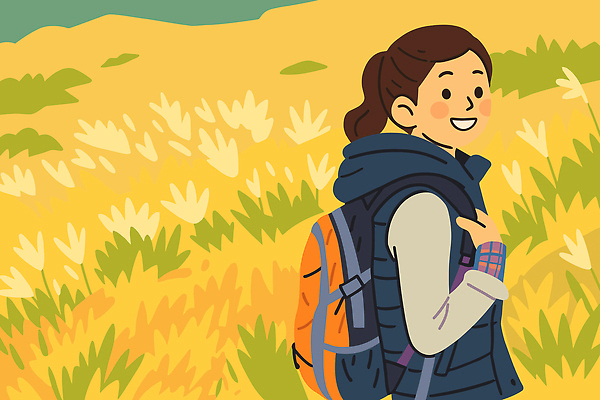 스포츠 여행 일러스트 배낭 모션 자연 따뜻함 미소 사람 풍경 초원 취미 야외 일상 걷기 산책 하이킹 자유 탐험 즐거움 국내일러스트 AI파일 감정 컨셉 가방 레저 휴식 표정 라이프 생태계 파일형식 벡터