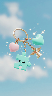 JPG 편집이미지 디자인 감정 컬러 장신구 반짝임 귀여움 하트 퍼즐 소재 파스텔 창의성 키링 테마 편집실사 AI포토 AI콘텐츠 모양 컨셉 모션 학용품 CG 파일형식