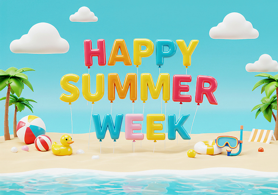 JPG 편집이미지 바다 가족 물놀이 놀이 휴가 열대 해변 장식 여름 태양 3D 축제 수영 풍선 편집3D AI컴퓨터그래픽 AI콘텐츠 자연요소 계절 관계 수상스포츠 디지털합성 파일형식