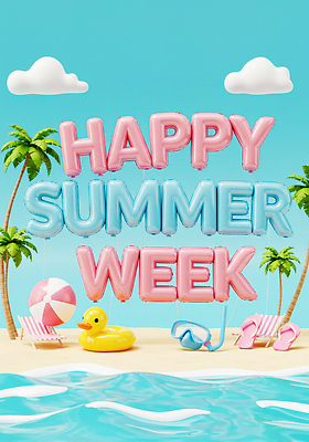 JPG 편집이미지 파도 바다 분홍색 자연 휴식 해변 여름 햇빛 노란색 3D 수영 축하 파라솔 풍선 튜브 편집3D AI컴퓨터그래픽 AI콘텐츠 계절 컬러 컨셉 태양 수상스포츠 디지털합성 생태계 파일형식