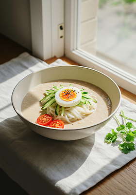 JPG 편집이미지 한식 채소 요리 일상 주방 식사 면류 창가 삶은계란 건강식 땅콩소스 쌈채소 맛있는 편집실사 AI포토 AI콘텐츠 음식 창문 라이프 계란 소스_음식 계란요리 CG 파일형식