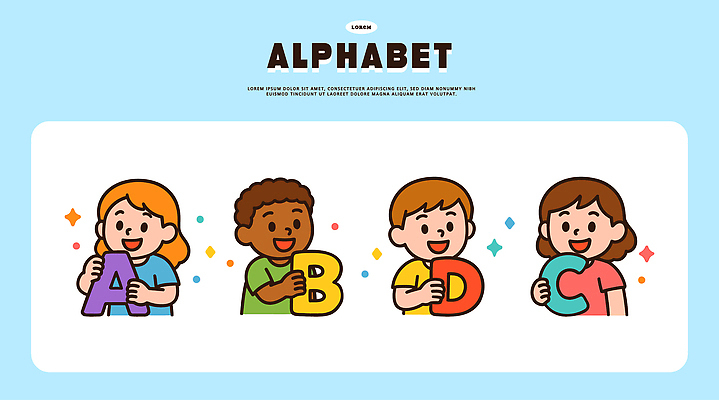 문자 캐릭터 알파벳 교육 감정 예술 컬러 일러스트 모션 놀이 협력 표정 초등학교 여름 친구 학습 교사 아기 크기 즐거움 창의성 일러캐릭터 AI파일 직업 영어 계절 학교 관계 사람 파일형식 벡터