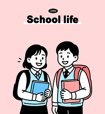 캐릭터 학생 교육 교복 백그라운드 일러스트 교실 모션 청소년 커뮤니케이션 협력 이야기 웃음 책 친구 학습 청춘 스쿨라이프 즐거움 학창시절 소통 밝은색 일러캐릭터 AI파일 라이프스타일 옷 감정 컨셉 학교 관계 표정 사람 파일형식 벡터