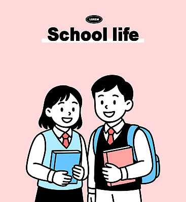 캐릭터 학생 교육 행복 교복 컬러 백그라운드 일러스트 학교 모션 웃음 책 친구 학습 우정 기쁨 만남 표현 그룹 즐거움 이미지 소통 일러캐릭터 AI파일 옷 감정 컨셉 관계 표정 파일형식 벡터