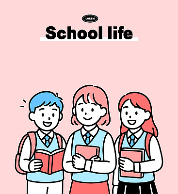 캐릭터 학생 교육 일러스트 교실 학교 협력 대화 웃음 책 친구 학습 분위기 즐거움 그림 소통 오후 짝수 일러캐릭터 AI파일 감정 컨셉 관계 표정 말하기 숫자 파일형식 벡터