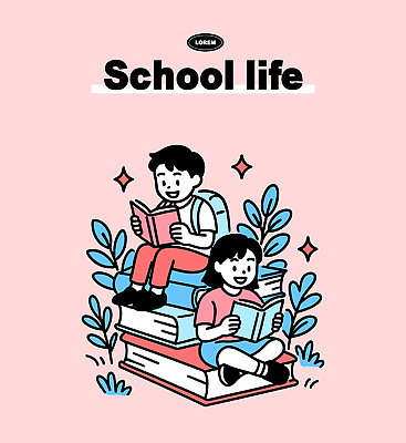 식물 캐릭터 학생 디자인 교육 어린이 컬러 백그라운드 일러스트 교실 학교 모션 책 친구 학습 독서 즐거움 커뮤니티 창의력 일러캐릭터 AI파일 감정 관계 사람 파일형식 벡터
