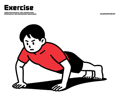 캐릭터 남자 포즈 일러스트 근육 바닥 건강 운동 운동기구 헬스 힘 몸무게 웨이트트레이닝 팔굽혀펴기 집중 연습 일과 홈트레이닝 국내일러스트 일러캐릭터 AI파일 컨셉 사람 파일형식 벡터