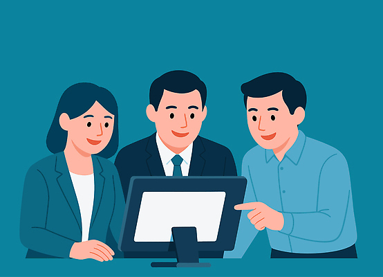 일러스트 회의 협력 아이디어 기술 대화 경고 컴퓨터 사무실 스크린 정보 업무 직장인 전문직 계획 분석 동료 국내일러스트 AI파일 직업 컨셉 비즈니스 관계 말하기 전자제품 작업 파일형식 벡터