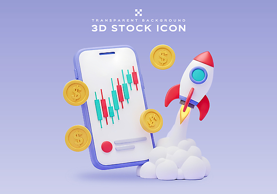 PSD 모델 편집이미지 그래프 기술 금융 경제 스마트폰 3D 동전 로켓 주식 발사 투자 상승 편집3D 컨셉 돈 비즈니스 핸드폰 스마트기기 디지털합성 파일형식