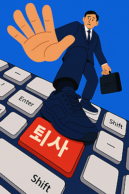 JPG 직업 남자 신발 일러스트 비즈니스 스트레스 직장 정장 일상 사무실 자유 키보드 사무원 변화 선택 실업 고민 퇴사 국내일러스트 AI일러스트 AI콘텐츠 옷 감정 컨셉 회사 사람 라이프 파일형식