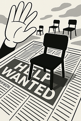 JPG 직업 손 의자 일러스트 직장 사람 구직 대기 작업 도움 신문 알림 기회 일자리 문의 이력서 소통 요청 빈자리 채용 국내일러스트 AI일러스트 AI콘텐츠 가구 컨셉 회사 비즈니스 신체부위 간행물 뉴스 파일형식