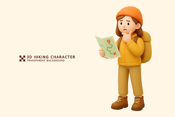 PSD 편집이미지 캐릭터 모자 여행 지도 겨울 배낭 자연 산 3D 등산 탐험 숲 애니메이션 길찾기 편집3D 잡화 계절 가방 트래킹 디지털합성 생태계 파일형식
