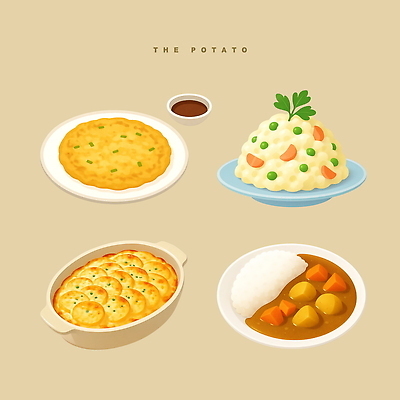 PSD 한식 음식 채소 일러스트 탁자 디저트 감자 요리 파티 저녁식사 레시피 크림스프 핑거푸드 국내일러스트 가구 이벤트 식사 수프 파일형식