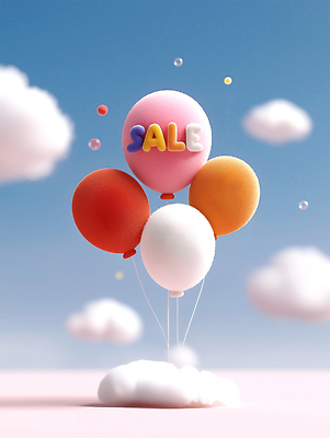 JPG 구름 편집이미지 디자인 컬러 하늘 이벤트 장식 3D 판매 세일 축제 풍선 경품 마케팅 창의성 편집3D AI컴퓨터그래픽 AI콘텐츠 자연요소 디지털합성 파일형식