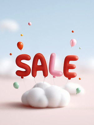 JPG 구름 편집이미지 디자인 컬러 백그라운드 이벤트 장식 3D 세일 알림 풍선 마케팅 신제품 프로모션 편집3D AI컴퓨터그래픽 AI콘텐츠 자연요소 상품 디지털합성 파일형식