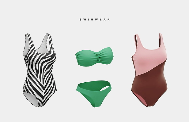 PSD 편집이미지 디자인 옷 패션 수영복 분홍색 컬러 해변 여름 비키니 갈색 3D 수영 줄무늬 여성복 민트 스타일 편집3D 계절 바다 무늬 수상스포츠 허브 디지털합성 파일형식