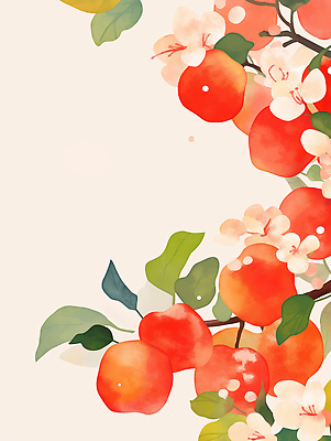 JPG 식물 디자인 꽃 예술 컬러 백그라운드 과일 일러스트 자연 수채화 장식 여름 흰색 그림 조화 뷰티풀 디지털아트 국내일러스트 AI일러스트 AI콘텐츠 계절 생태계 파일형식