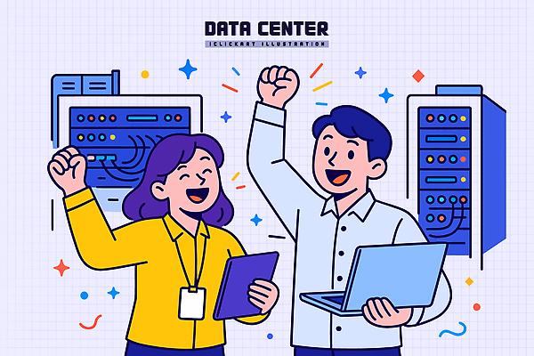 일러스트 성공 커뮤니케이션 협력 기술 컴퓨터 기쁨 장비 과학기술 정보 축하 표현 작업 전문직 결과 시스템 순간 국내일러스트 AI파일 직업 감정 컨셉 전자제품 파일형식 벡터