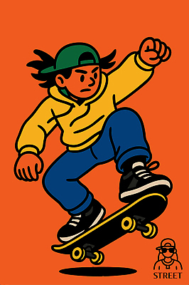 감정 스포츠 일러스트 바지 모션 소년 캐주얼 청춘 운동 유행 점프 주황색 에너지 자유 스케이트보드 후드티셔츠 스케이터 액션 국내일러스트 AI파일 옷 남자 어린이 컬러 컨셉 티셔츠 하의 운동선수 건강 보드_스포츠 파일형식 벡터