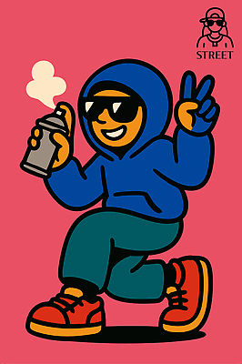 디자인 문화 예술 컬러 포즈 백그라운드 일러스트 청소년 캐주얼 표현 도시 그래피티 스케치 아티스트 창의성 국내일러스트 AI파일 직업 옷 미술 사람 낙서 그림 파일형식 벡터