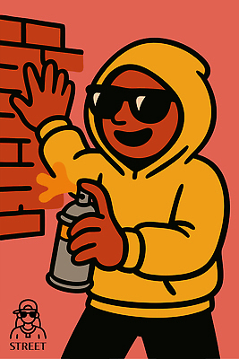 손 컬러 백그라운드 일러스트 스튜디오 그래픽 선글라스 표현 도시 작업 그래피티 벽화 예술가 캔버스 스프레이 거리예술 아티스트 창의성 국내일러스트 AI파일 직업 안경 예술 신체부위 낙서 그림 파일형식 벡터