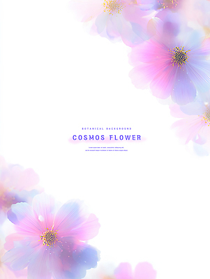 PSD 식물 디자인 꽃 예술 분홍색 컬러 백그라운드 일러스트 자연 생명 여름 정원 보라색 편안함 코스모스 부드러움 화사함 조화 뷰티풀 색채 국내일러스트 계절 컨셉 감각 생태계 파일형식