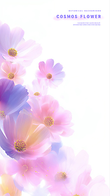 PSD 식물 디자인 꽃 화초 분홍색 컬러 백그라운드 일러스트 자연 추상 장식 보라색 봄 코스모스 그림 심플 부드러움 화사함 뷰티풀 테마 국내일러스트 계절 컨셉 무늬 감각 생태계 파일형식