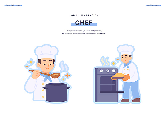 캐릭터 음식 빵 일러스트 재료 성공 주방용품 요리 주방 요리사 구조물 오븐 맛 수증기 먹기 배고픔 국 레시피 일러캐릭터 AI파일 직업 건축 생활용품 컨셉 모션 가전제품 파일형식 벡터