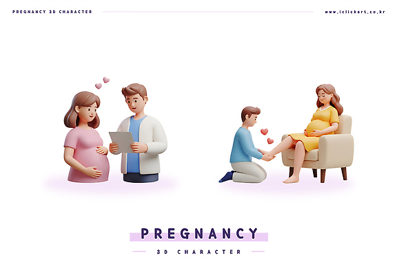 PSD 편집이미지 부부 행복 가족 3D캐릭터 건강 사랑 3D 임신 진료 의사 축하 아빠 상담 태아 순간 편집3D 캐릭터 커플 감정 컨셉 의학 관계 의료진 디지털합성 파일형식