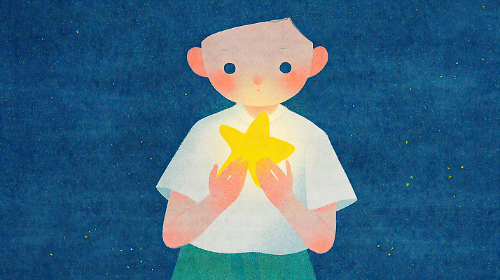 JPG 손 감정 별 어린이 일러스트 상상 자연 밤하늘 따뜻함 이야기 소년 빛 노란색 꿈 마음 분위기 소중 그림 애니메이션 단순화된 뷰티풀 국내일러스트 AI일러스트 AI콘텐츠 자연요소 남자 컬러 컨셉 하늘 사람 신체부위 야간 생태계 파일형식