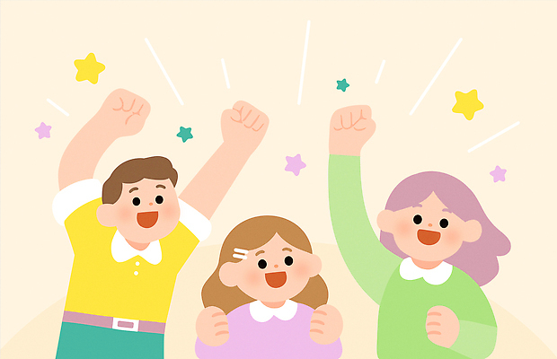 무료이미지 행복 감정 어린이 컬러 일러스트 모션 놀이 미소 웃음 친구 세계 파티 축제 기쁨 축하 즐거움 소통 손흔들기 순간 국내일러스트 AI파일 컨셉 관계 표정 사람 이벤트 파일형식 벡터