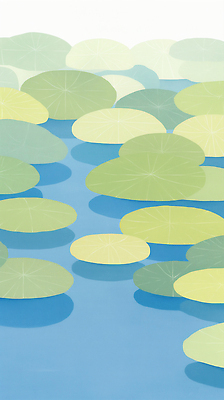 JPG 식물 잎 일러스트 자연 풍경 물 여름 햇빛 평화 정원 고요 연못 수중식물 연습 부드러움 뷰티풀 색감 청량 국내일러스트 AI일러스트 AI콘텐츠 자연요소 계절 컨셉 태양 감각 생태계 파일형식