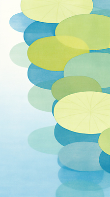 JPG 디자인 여유 예술 컬러 잎 일러스트 자연 수채화 풍경 초록색 물 여름 파란색 반사 환경 고요 연못 연습 조화 뷰티풀 국내일러스트 AI일러스트 AI콘텐츠 자연요소 식물 계절 감정 생태계 파일형식