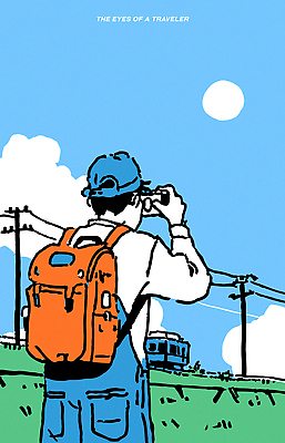 구름 시선 여유 컬러 여행 일러스트 배낭 자연 하늘 거리 아웃도어 풍경 일상 친구 여행객 평화 트래킹 만남 탐험 관찰 국내일러스트 AI파일 자연요소 감정 컨셉 가방 관계 모션 레저 사람 라이프 생태계 파일형식 벡터