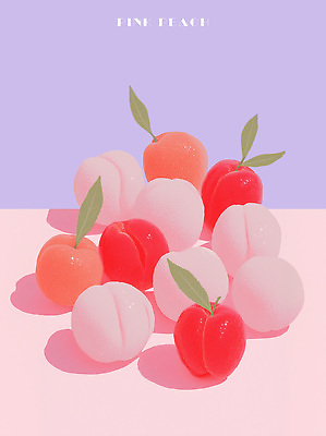 모양 PSD 디자인 분홍색 컬러 과일 일러스트 식탁 집안 장식 여름 전시 매력적 즐거움 부드러움 색감 아기자기 국내일러스트 계절 감정 컨셉 탁자 실내 감각 파일형식