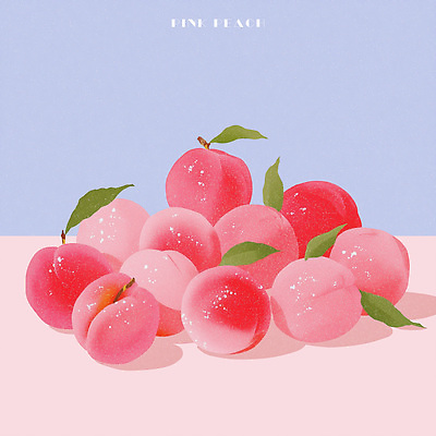 PSD 식물 디자인 컬러 백그라운드 잎 과일 일러스트 자연 여름 농장 수확 신선 크기 수분 배열 복숭아 파스텔 디지털아트 국내일러스트 계절 농업 학용품 생태계 파일형식