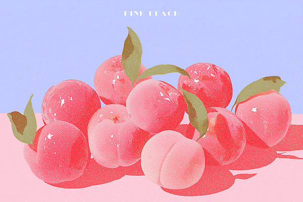 PSD 식물 예술 백그라운드 과일 일러스트 자연 장식 여름 정원 수확 신선 배열 복숭아 부드러움 화사함 조화 과즙 색감 국내일러스트 계절 컨셉 농업 감각 생태계 파일형식