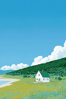 JPG 구름 바다 여행 일러스트 자연 휴식 주택 풍경 초원 야외 일상 여름 평화 시골 조화 소나무숲 풍경화 국내일러스트 AI일러스트 AI콘텐츠 자연요소 계절 컨셉 건물 라이프 소나무 숲 그림 생태계 파일형식