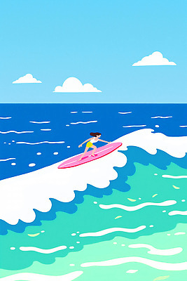 PSD 구름 스포츠 파도 바다 일러스트 모션 자연 하늘 소녀 해변 물 여름 파란색 햇빛 수영 캠핑 수상스포츠 서핑 즐거움 국내일러스트 자연요소 계절 여자 감정 어린이 컬러 레저 태양 생태계 파일형식