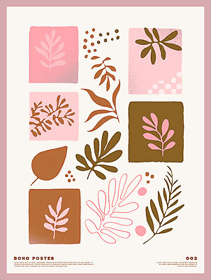 PSD 식물 디자인 예술 분홍색 컬러 패턴 일러스트 자연 추상 그래픽 장식 인테리어 갈색 감각 작품 조화 창의성 국내일러스트 무늬 미술 생태계 파일형식