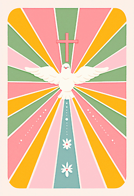 JPG 감정 기독교 종교 예술 상징 컬러 백그라운드 십자가 일러스트 하늘 풍경 평화 희망 자유 표현 비둘기 감동 조화 뷰티풀 국내일러스트 AI일러스트 AI콘텐츠 컨셉 조류 파일형식