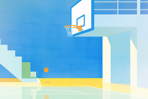 JPG 디자인 스포츠 컬러 백그라운드 일러스트 모션 하늘 농구 농구공 파란색 글로벌 운동 계단 활발 공간 코트 즐거움 장면 국내일러스트 AI일러스트 AI콘텐츠 감정 컨셉 공 건강 구기 외투 파일형식