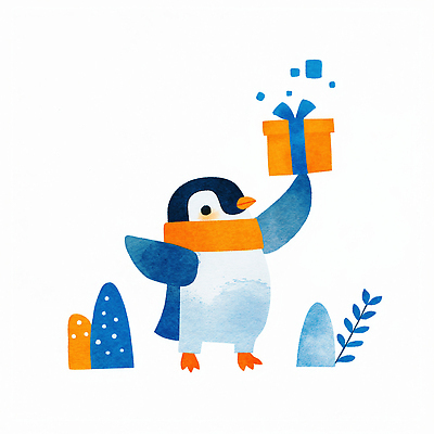 JPG 식물 캐릭터 디자인 기념일 행복 감정 컬러 일러스트 자연 선물 귀여움 기쁨 원근감 표현 즐거움 그림 펭귄 창의성 일러캐릭터 AI일러스트 AI콘텐츠 뷰포인트 컨셉 조류 이벤트 생태계 파일형식