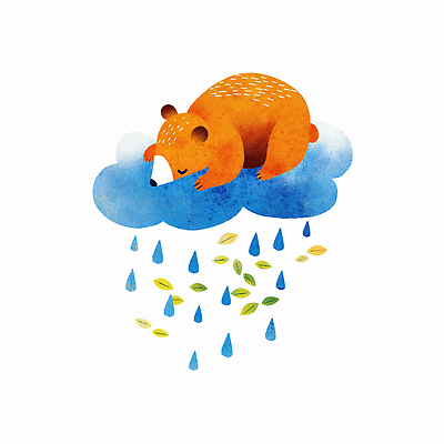 JPG 동물 구름 감정 컬러 백그라운드 일러스트 곰 자연 동화 휴식 나뭇잎 풍경 귀여움 잠 편안함 그림 느림 창의성 국내일러스트 AI일러스트 AI콘텐츠 자연요소 컨셉 잎 포유류 감각 생태계 파일형식