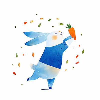 JPG 동물 캐릭터 행복 잎 일러스트 자연 풍경 달리기 귀여움 당근 가을 표현 토끼 만화 즐거움 색채 아기자기 일러캐릭터 AI일러스트 AI콘텐츠 식물 계절 감정 컨셉 포유류 모션 뿌리채소 반려동물 생태계 파일형식